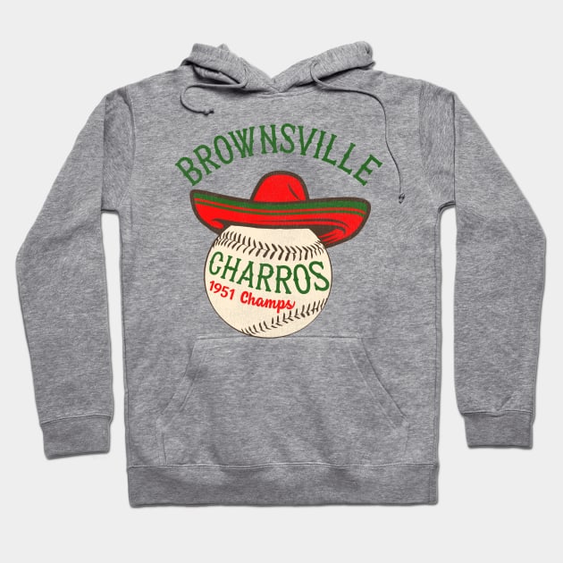 Defunct Brownsville Charros Baseball Team Hoodie by Defunctland